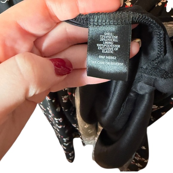 NWT Torrid‎ Challis Plus Size Black Floral Square Neck Tea Length Midi Dress 3X - Picture 6 of 9